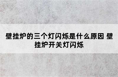 壁挂炉的三个灯闪烁是什么原因 壁挂炉开关灯闪烁